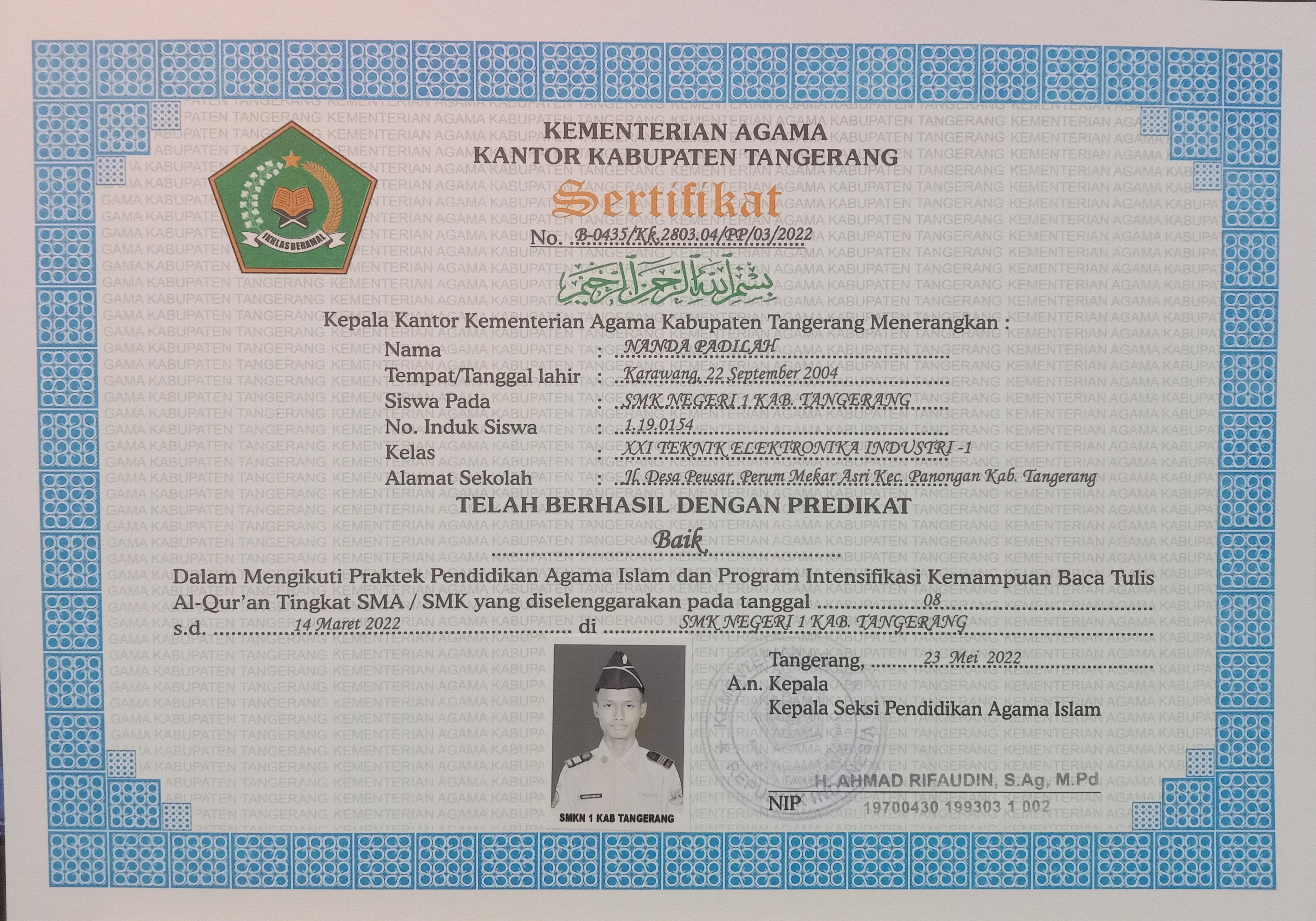 Al-Quran Certificate