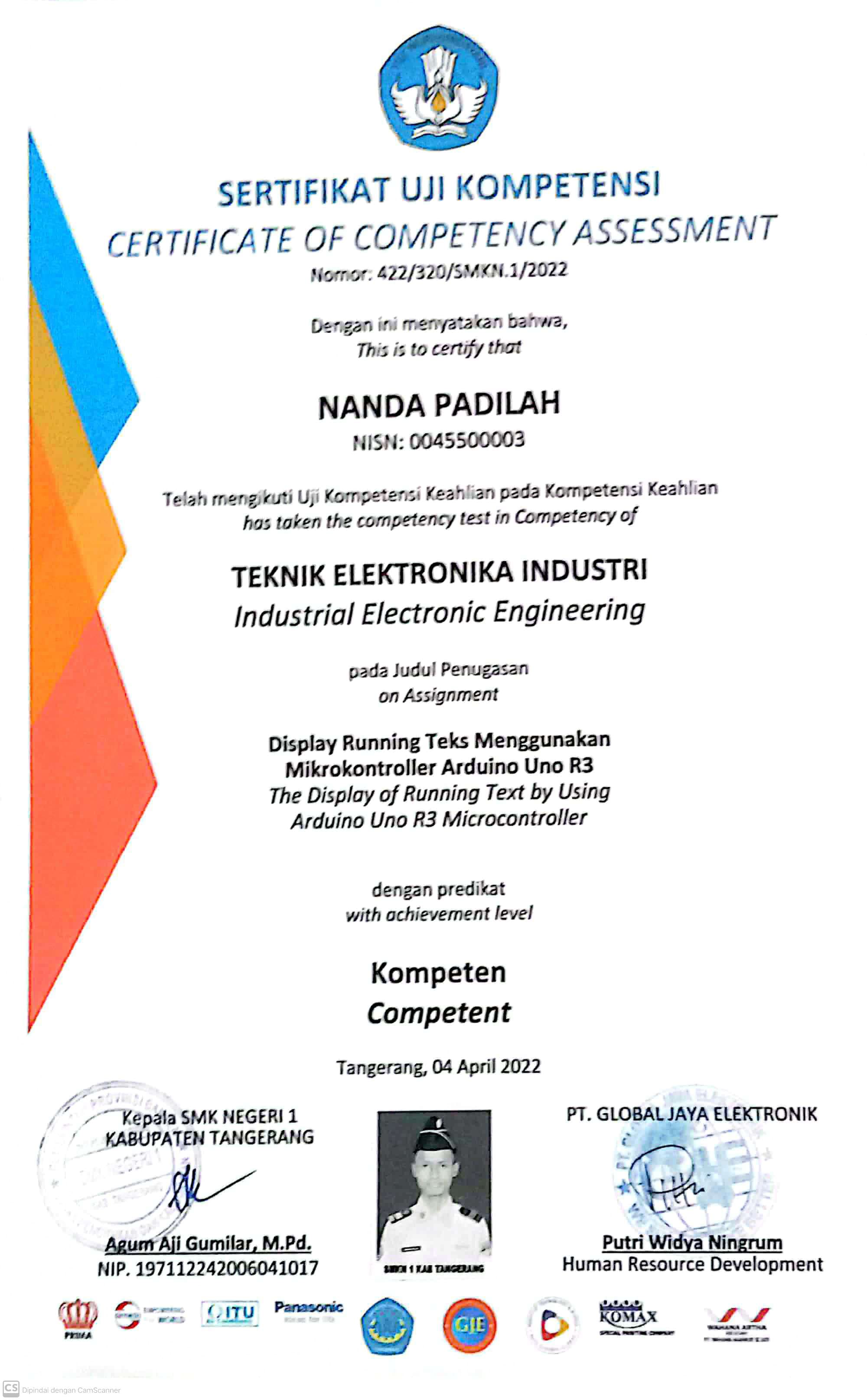 Arduino Certificate